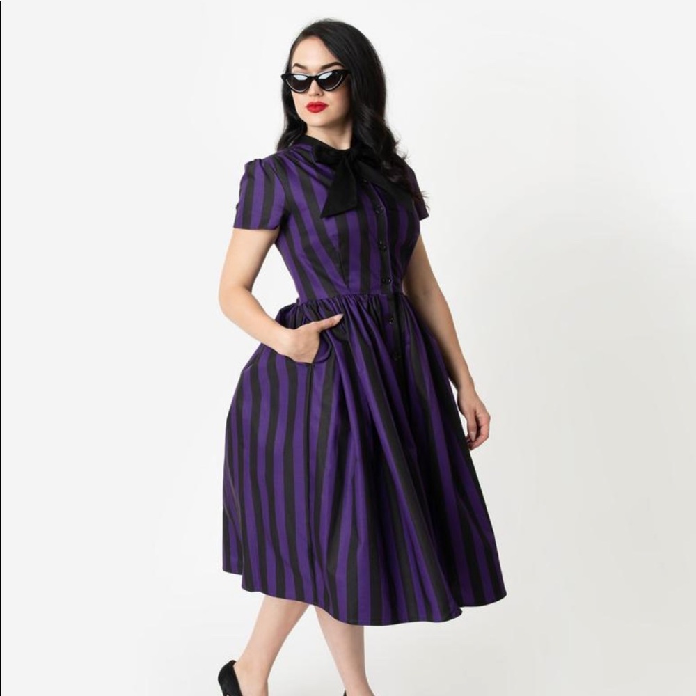Bnwt unique vintage striped dress sz small 4